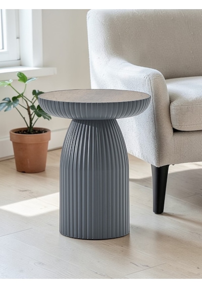 Msy Home Diamond 3'lü Bohem Mantar Zigon Ve Orta Sehpa Yan Sehpa Seti Siyah-ceviz