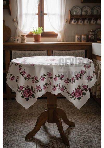 Dijital Baskılı Fiskos - Pembe 100x100cm Diğer
