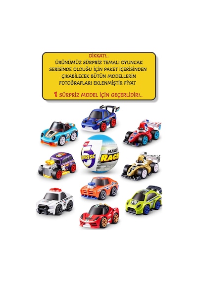 1 Adet - Mini Brands Make A Racer Araba Sürpriz Paket - 1 Adet