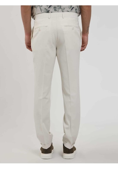 Dufy Bej Erkek Slim Fit Düz Pileli Pantolon - 104463-bej Bej