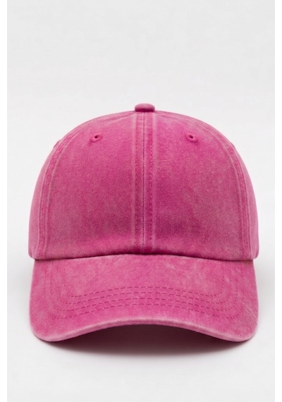 Mollycrush Unisex Koyu Pembe Yıkamalı Kot Outdoor Beyzbol Şapkası Ayarlanabilir Spor Kep Koyu Pembe