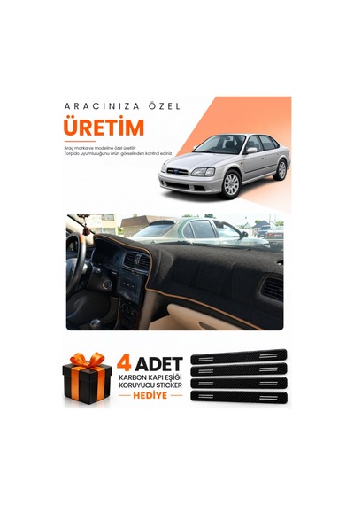 Subaru Legacy 1998-2003 Uyumlu Torpido Koruma Örtüsü Oto Kılıfı - Siyah Kahverengi