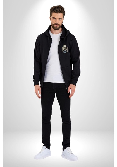 Angemiel Breaking Bad Kadın Erkek Siyah Kapüşonlu Fermuarlı Baskılı Hırka Sweatshirt Siyah