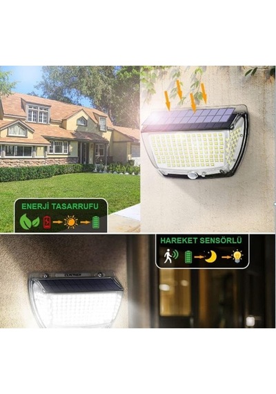 Ayrex Upway 160 Led Yansımalı Yeni Model Solar Güneş Enerjili Sensörlü Lamba