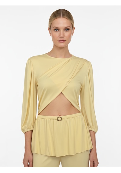 Xint Sarı Doğal Dökümlü Oversize Bluz 602598