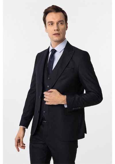 Süvari Lacivert Slim Fit Desenli Sivri Yaka 6 Drop Yelekli Klasik Takım Elbise-35637 Lacivert Süvari Lacivert Slim Fit Desenli Sivri Yaka 6 Drop Yelekli Klasik Takım Elbise-35637 Lacivert