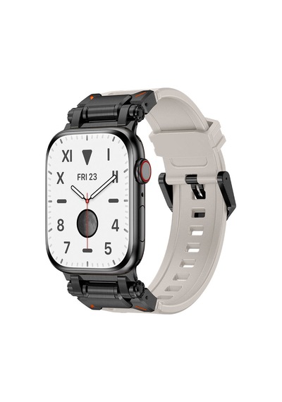 Watch 7 45mm Mkst Krd-101 Titanyum Metal Başlıklı Silikon Kordon-siyah-starlight