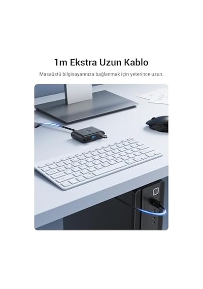 Usb 3.0 4 Portlu Hub Çoklayıcı Siyah 50 Cm 01