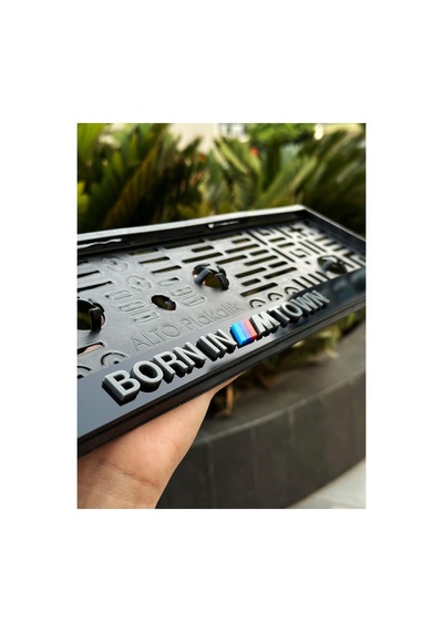 Bmw Born In M Town Uyumlu Lüx Pleksi Plakalık Beyaz Renk - 587019524