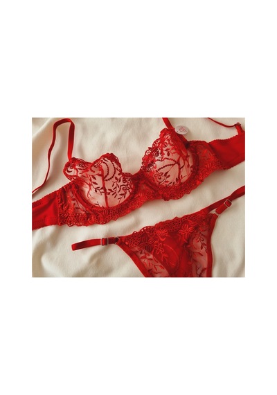 Demirsa Boutique Kırmızı Dantelli Bralet Takım Sütyen&tanga Kırmızı