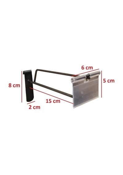 Etiketli Tel Pano Kancası 15 Cm Siyah Mağaza Raf Askı Kancası 30 Adet