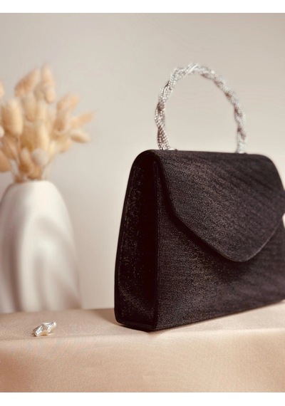 Elora Atelier Elora Lurex Dokulu Simli Siyah Çanta Çok Renkli