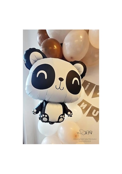 Panda Şekilli Folyo Balon, 72x58cm Eğlenceli Parti Süsü 2 Yaş Mavi