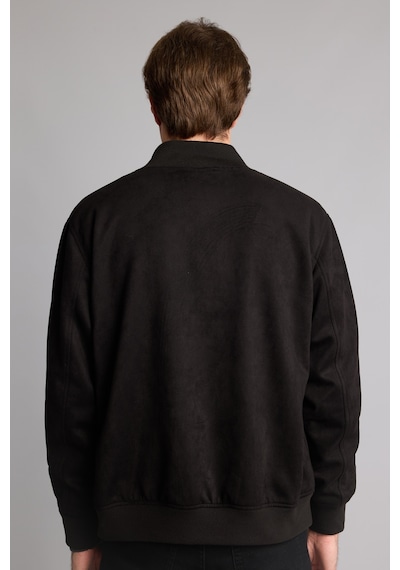 Defacto Ultra Yumuşak Slim Fit Dik Yaka Astarlı Fermuarlı Cepli Süet Mevsimlik Mont D1524ax26aubk27 Siyah-bk27