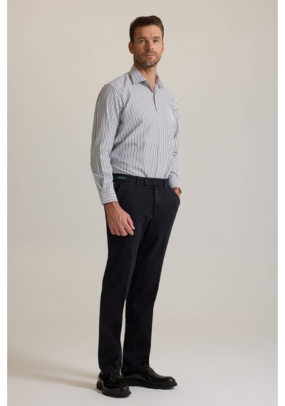 Ysf Erkek Siyah Regular Fit Yan Cepli Kot Pantolon