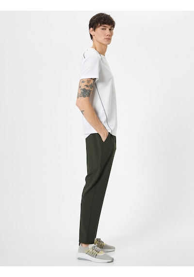 Koton Spor Eşofman Altı Slim Fit Beli Lastikli Telefon Cebi Detaylı Yeşil 4sam40031nw Yeşil