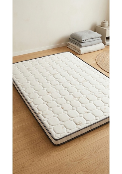 Artex Sünger Şilte 140x190 Yer Yatağı Cotton 9 +-1cm Cm Ped Yatak Şiltesi Pedi Topper Mattress Çift Kişilik Beyaz