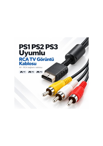 Ps1 Ps2 Ps3 Rca Görüntü Kablosu Playstation Av Tv Bağlantı Ses Video Kablosu