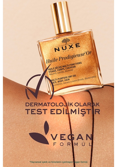 Nuxe Huile Prodigieuse Or Altın Parıltılı Yüz Vücut Saçlar İçin Çok Amaçlı Kuru Yağ 100 Ml 2 Adet