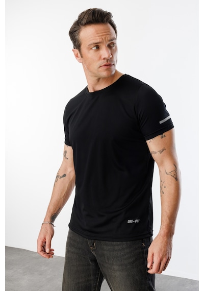 Genius Store Erkek Nem Emici Hızlı Kuruma Atletik Teknik Performans Spor T-shirt Drıfıt-kısakolnew Siyah