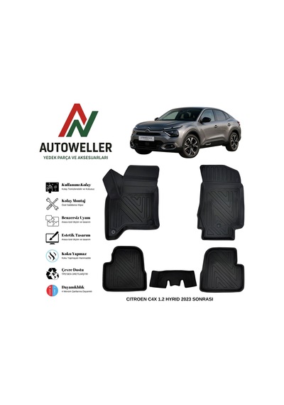 Citroen C4x 2023 Sonrası Havuzlu Oto Paspas 1.2 Hybrid