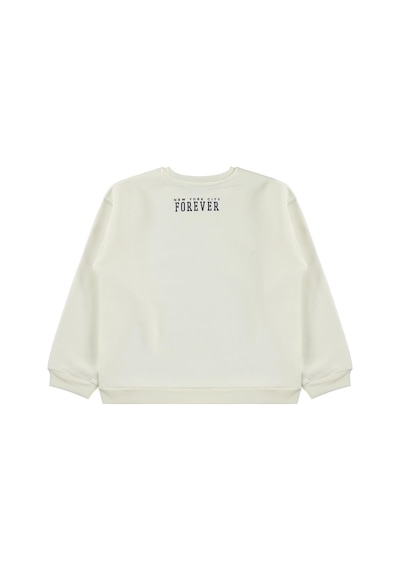 Civil Girls 98 Baskılı 10-13 Yaş Sweatshirt - Ekru