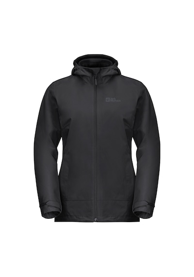 Jack Wolfskin Moonrise 3IN1 Kadın Su Geçirmez Outdoor Mont Siyah