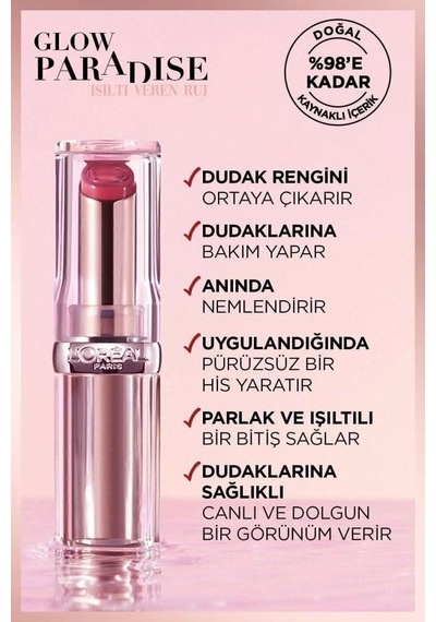 L'Oréal Paris Glow Paradise Balm-in-Lipstick Işıltı Veren Ruj 642 Beige Eden + Mini Paradise Maskara