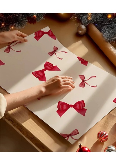 Çerçevesiz Poster Minimalist Noel Kurdeleleri
