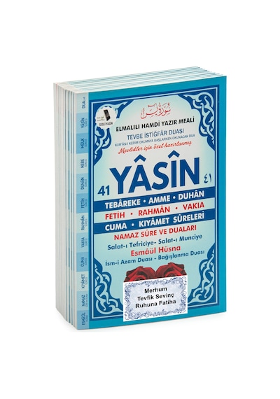 10 Adet Türkçe Mealli Orta Boy 80 Sayfa 41 Yasin - Mavi Renk