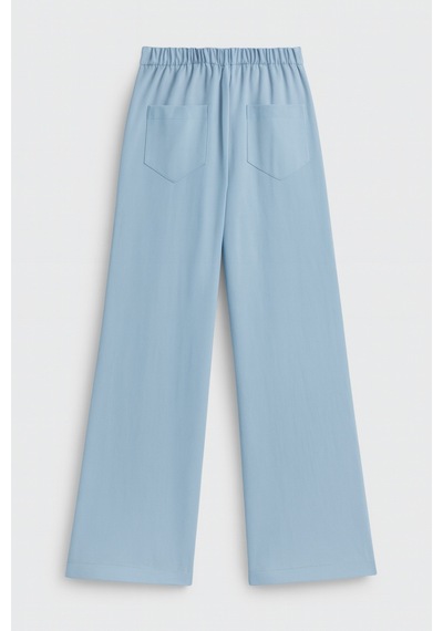 Esila Kids Kız Çocuk Pantolon Gabardin Geniş Paça Pantolon 4-11 Yaş Mavi