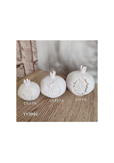 Yy3949 3lü Nar İçi Gözüken Model Mum- Biblo - Silikon Kalıp