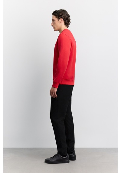 Avva Erkek Kırmızı Bisiklet Yaka 3 İplik Şardonlu -5 Dereceye Dayanıklı Regular Fit Sweatshirt A62y1291