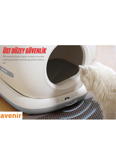 Avenir Av-cb02w Otomatik Akıllı Kedi Tuvaleti App Kontrol + Paspas