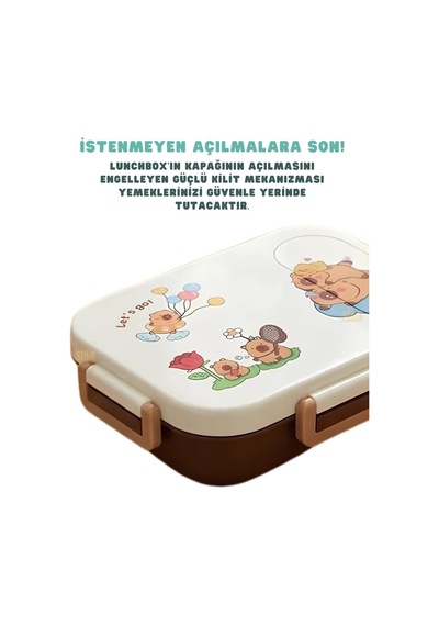 Vagonlife Bento 600ml Lunchbox Capybara Desenli Tek Katlı 2 Bölmeli Paslanmaz Çelik Sefer Tası Yemek Kutusu Bahçe Çok Renkli Vagonlife Bento 600ml Lunchbox Capybara Desenli Tek Katlı 2 Bölmeli Paslanmaz Çelik Sefer Tası Yemek Kutusu Bahçe Çok Renkli