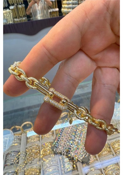 14 K Yeşil Altın Rengi Xuping Bileklik