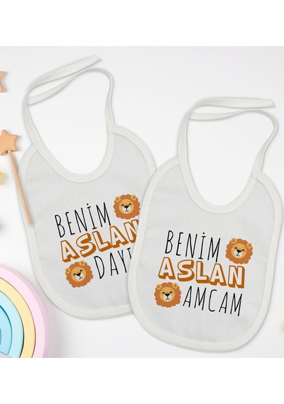 BK Kids Dayı ve Amca Tasarımlı 2’li Beyaz Mama Önlüğü-1 Beyaz