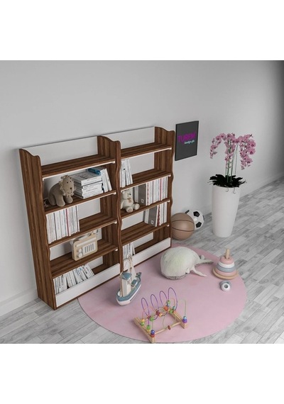 Montessori Krem Kitaplık Mdf Sis Gri Montessori Krem Kitaplık Mdf Sis Gri