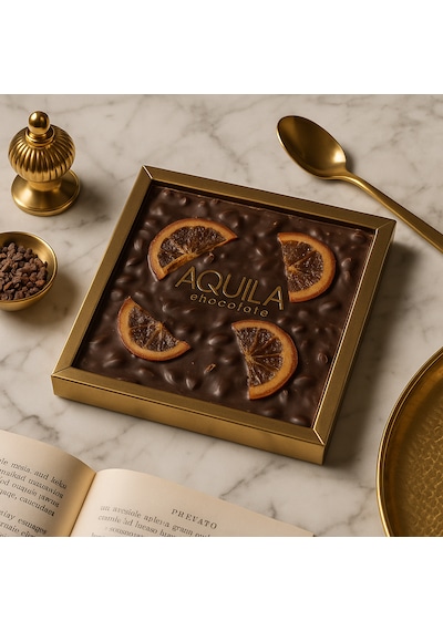 Aquila Chocolate Antep Fıstıklı Dilim Portakallı Bitter Çikolata 250 G