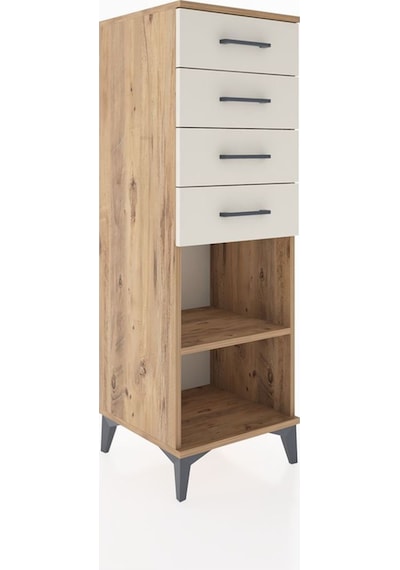 Hyperion Dolap Tek Raflı 4 Çekmeceli 44x44x134 Çam-aytaşı Atlas Çam