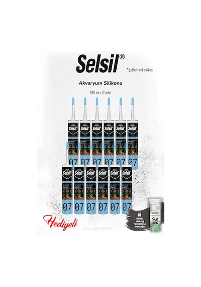 Selsil Şeffaf Akvaryum Silikon 12'li Ve Rosıe