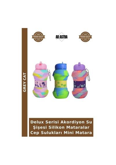 Delux Serisi Akordiyon Su Şişesi Silikon Mataralar Cep Sulukları Mini Matara Çok Renkli