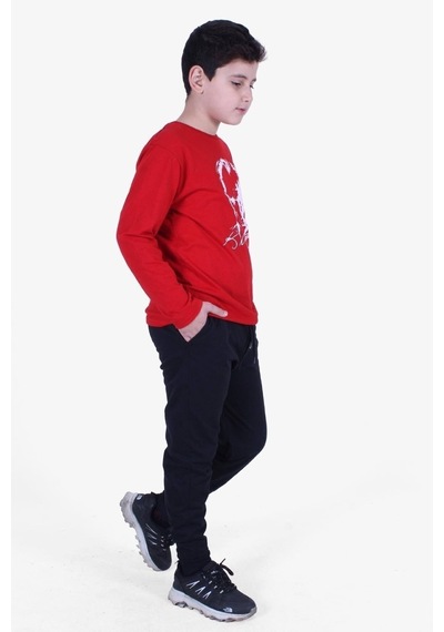 Fyk Kids Atatürk Baskılı Uzun Kollu Alt-üst Çocuk Takım Kırmızı