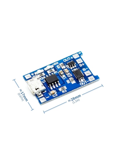 Tp4056 Korumalı Lityum Pil Şarj Devresi Micro Usb Batarya