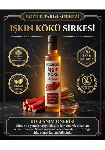 Tabib Lokman Bozkır Tahin Merkezi Işkın Kökü Sirkesi Doğal Fermantasyon 500 ML