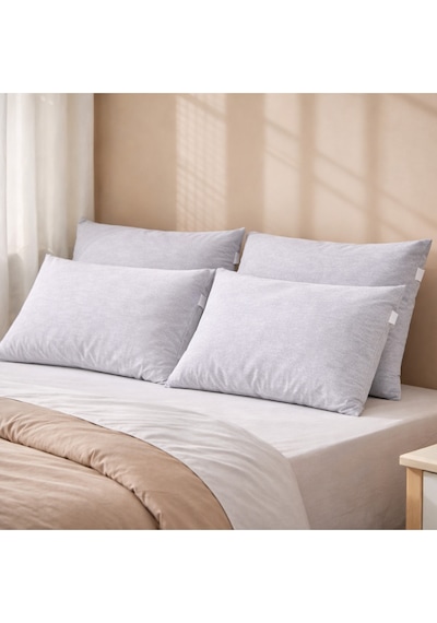 4'lü Pamuklu 50x70 Yastık Kılıfı Gri