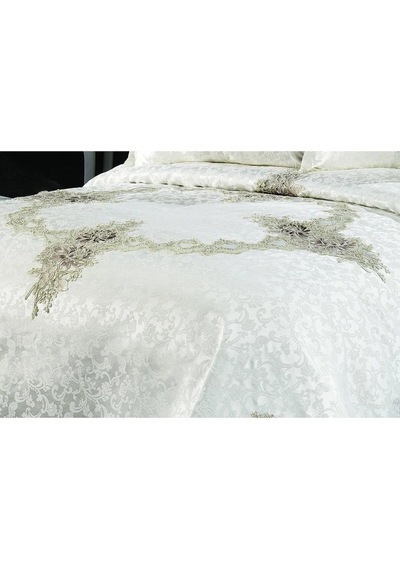 Jülide Polyester Pamuk Krem Pike Takımı Çift Kişilik 6 Parça 699 Krem