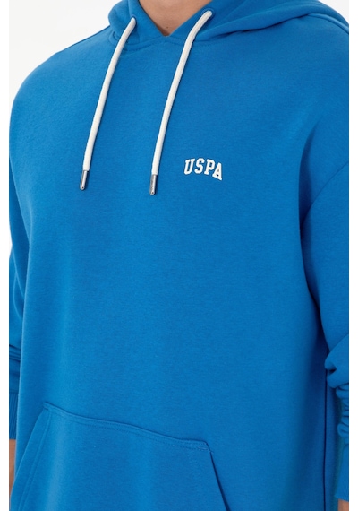 U.S. Polo Assn. Erkek Kapüşonlu Kobalt Basic Sweatshirt 50295149-VR077