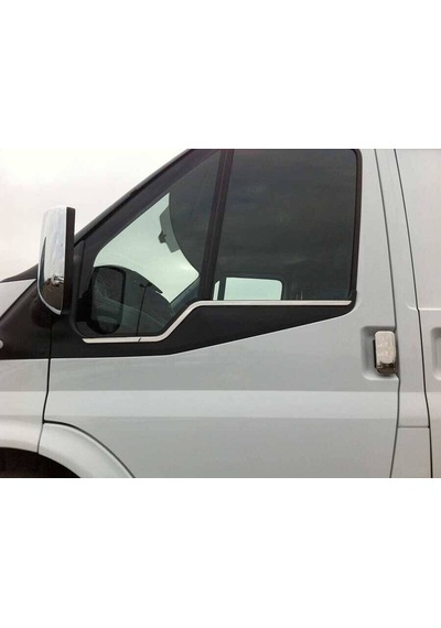 Ford Transit Uyumlu Alt Cam Çıtası İnce 2 Parça 2000-2013 Paslanmaz Krom