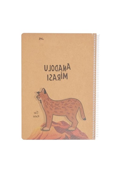 Çizgili A4 Spiralli Defter - 100 Yaprak Asorti Renkler Açık Gri